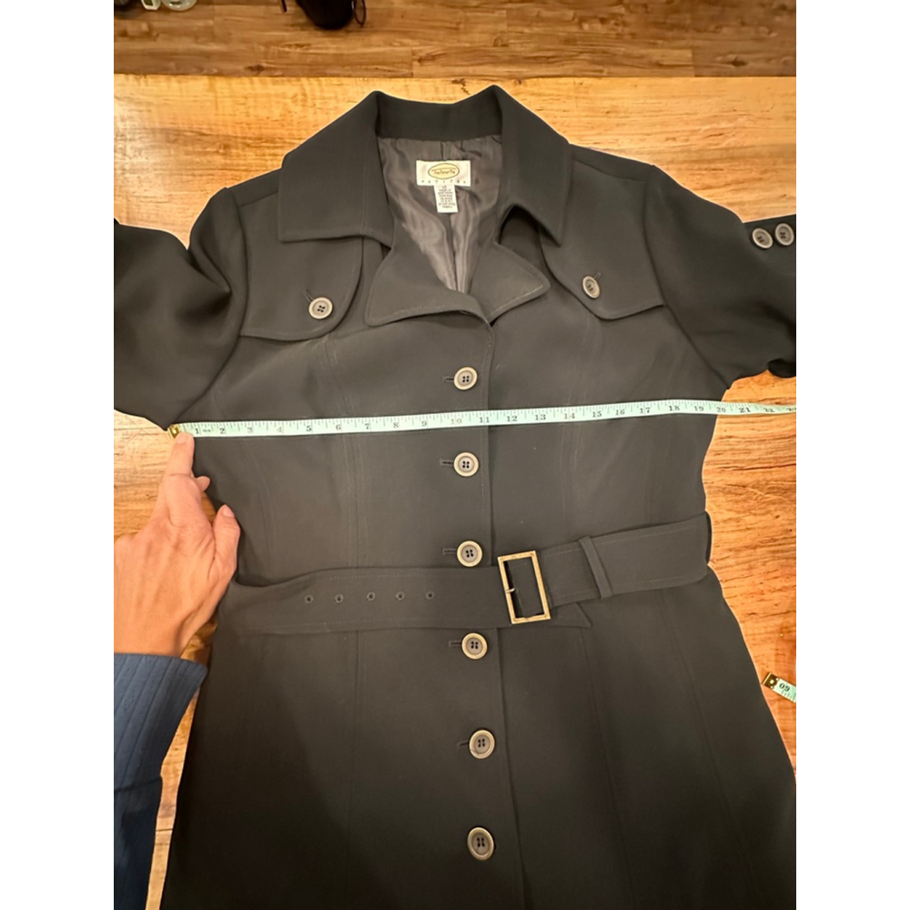 Talbots Black Petite Trench Coat Women's 12 Petite - Picture 8 of 11